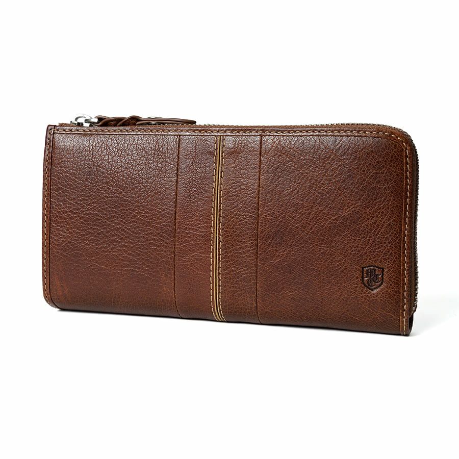 MOUSTACHE L字ファスナー長財布 イタリアンバッファロー革×ゴート革 KBR-0475