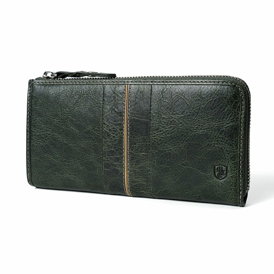 MOUSTACHE L字ファスナー長財布 イタリアンバッファロー革×ゴート革 KBR-0475