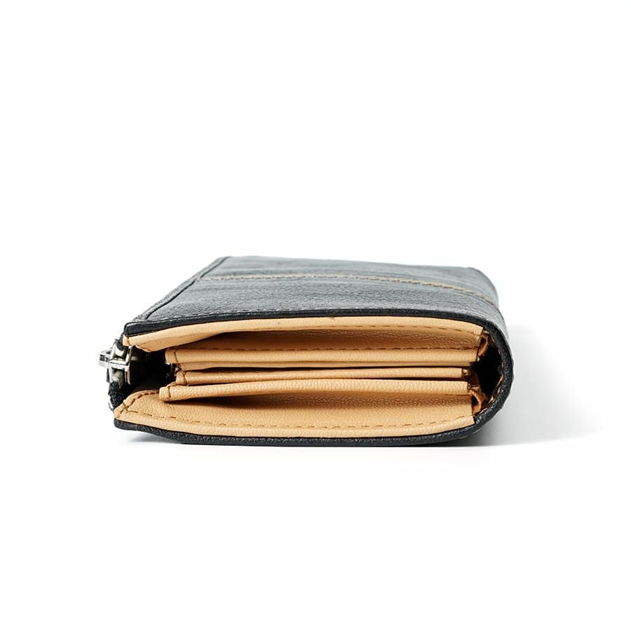 MOUSTACHE L字ファスナー長財布 イタリアンバッファロー革×ゴート革 KBR-0475