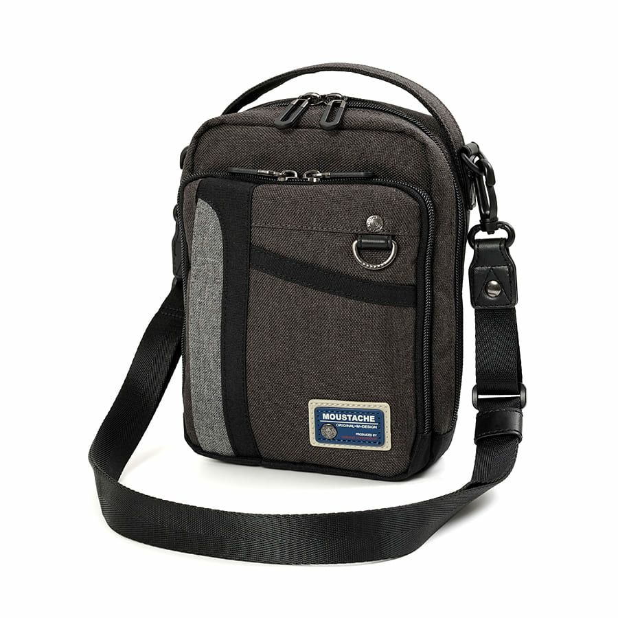 MOUSTACHE ミニショルダーバッグ 杢調ポリ×ヌメ調合皮 MDP-0656