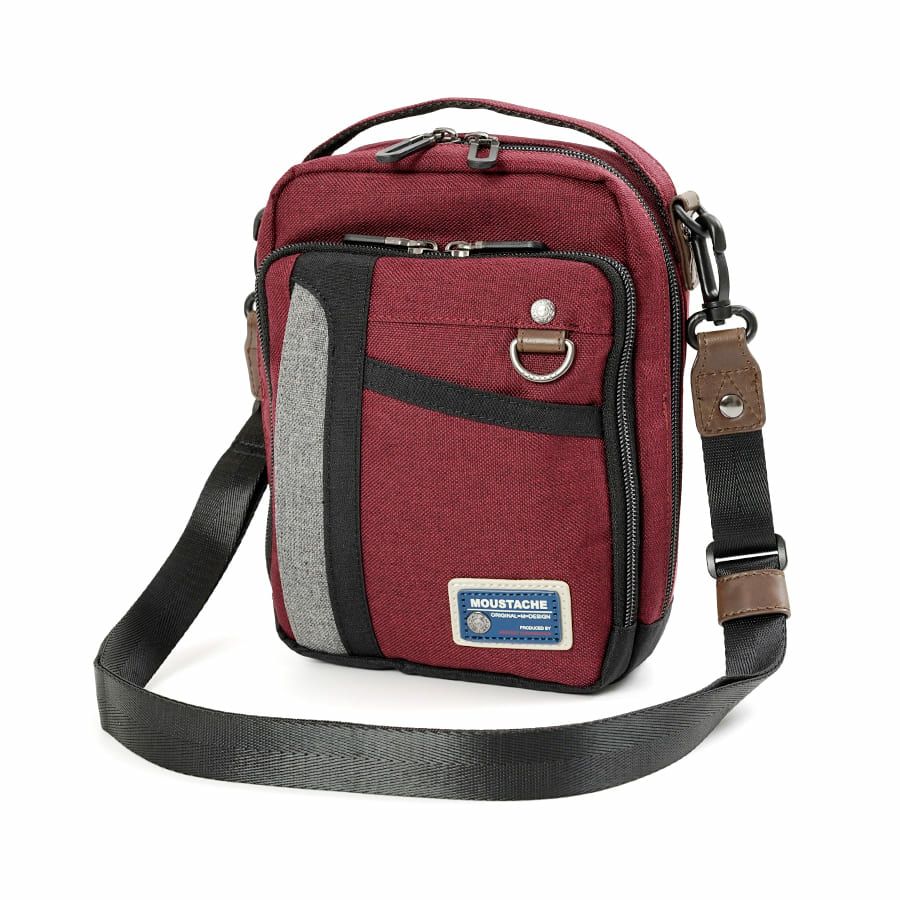 MOUSTACHE ミニショルダーバッグ 杢調ポリ×ヌメ調合皮 MDP-0656