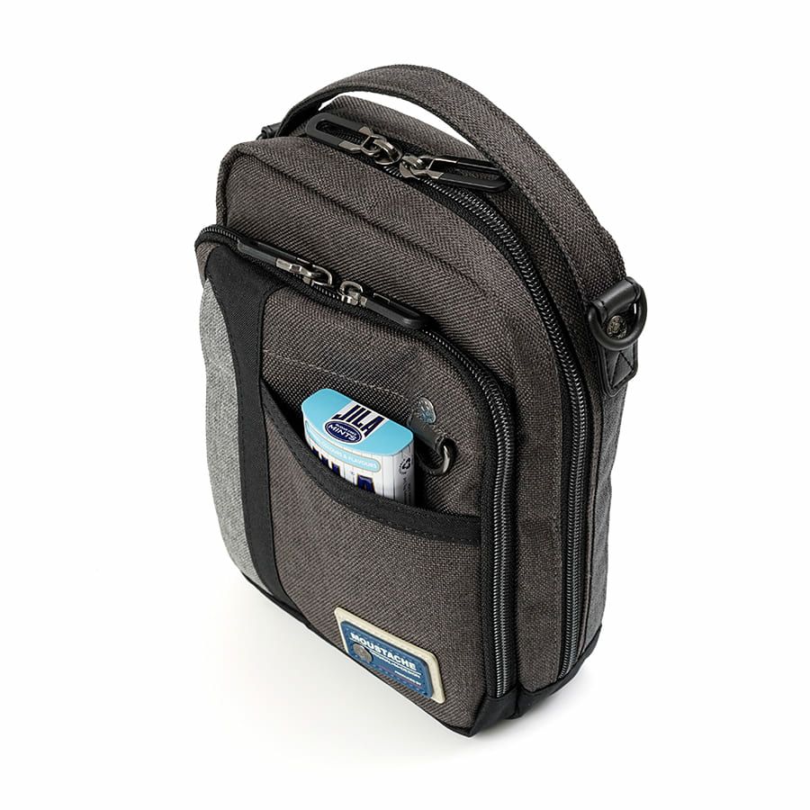 MOUSTACHE ミニショルダーバッグ 杢調ポリ×ヌメ調合皮 MDP-0656