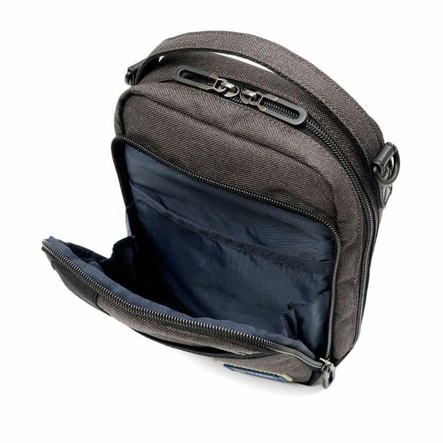 MOUSTACHE ミニショルダーバッグ 杢調ポリ×ヌメ調合皮 MDP-0656