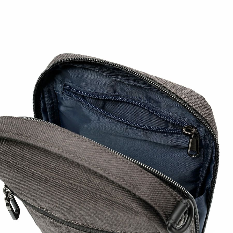 MOUSTACHE ミニショルダーバッグ 杢調ポリ×ヌメ調合皮 MDP-0656