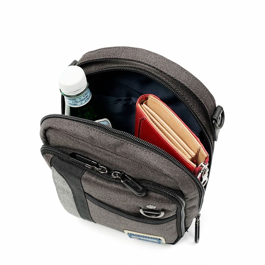 MOUSTACHE ミニショルダーバッグ 杢調ポリ×ヌメ調合皮 MDP-0656