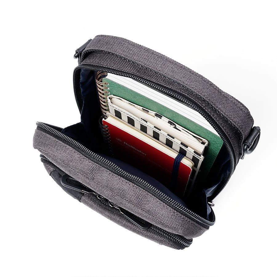 MOUSTACHE ミニショルダーバッグ 杢調ポリ×ヌメ調合皮 MDP-0656