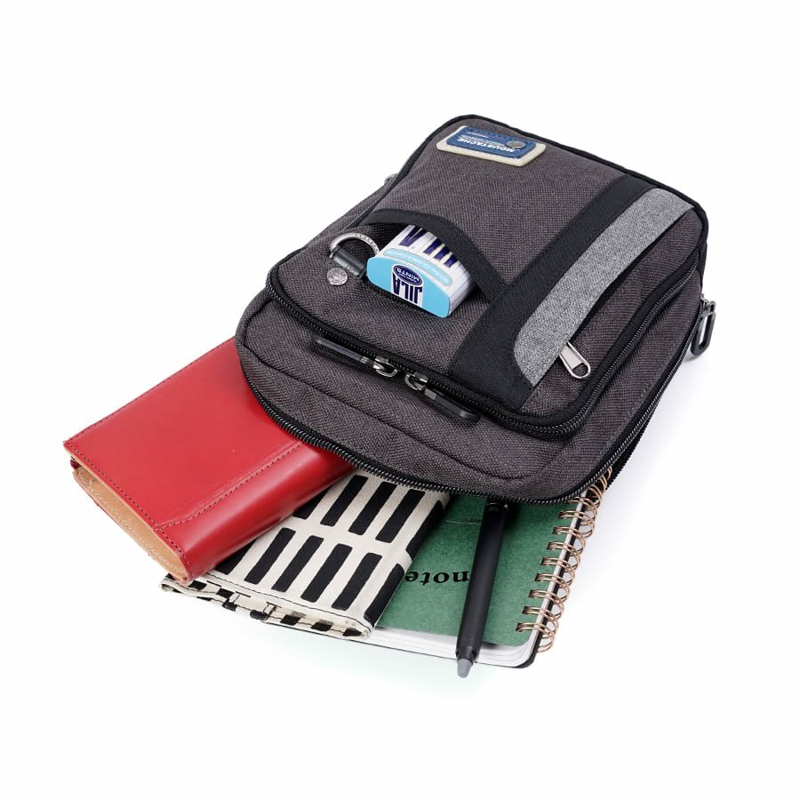 MOUSTACHE ミニショルダーバッグ 杢調ポリ×ヌメ調合皮 MDP-0656