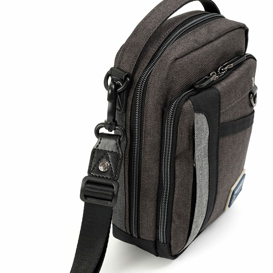 MOUSTACHE ミニショルダーバッグ 杢調ポリ×ヌメ調合皮 MDP-0656