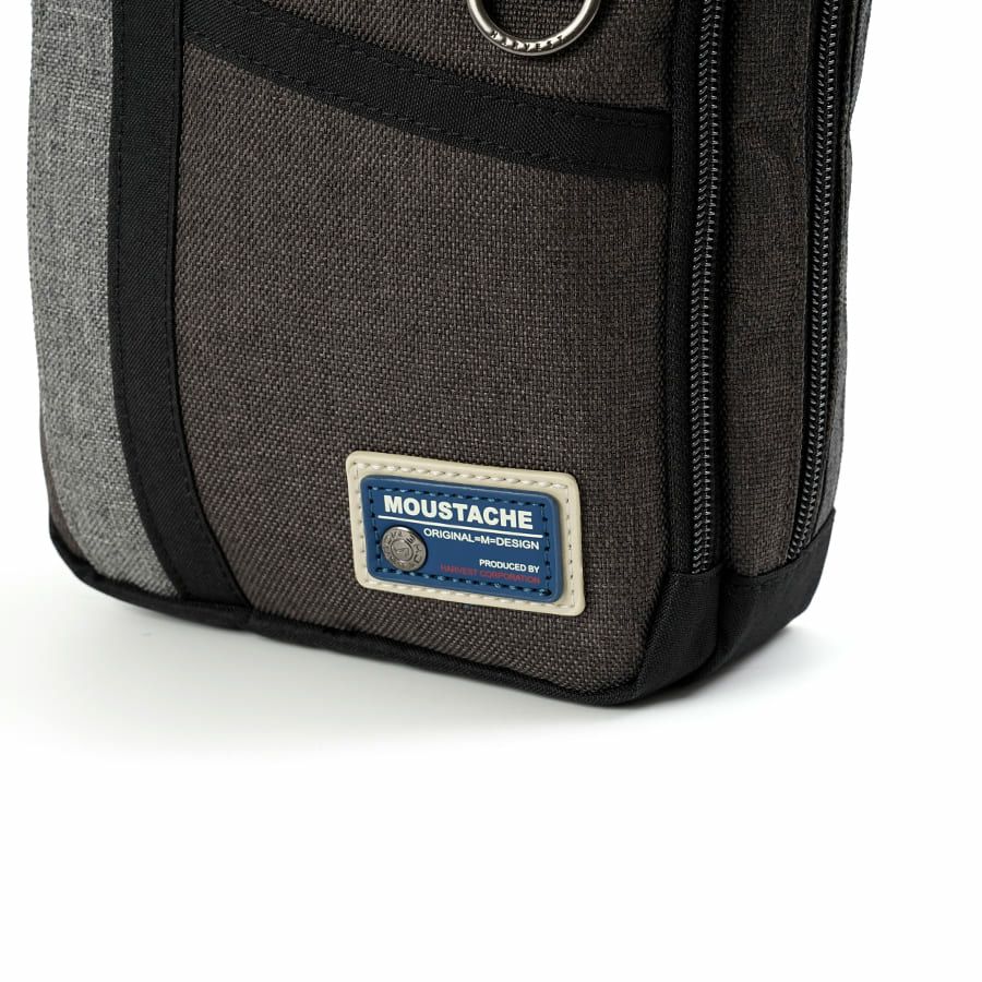 MOUSTACHE ミニショルダーバッグ 杢調ポリ×ヌメ調合皮 MDP-0656