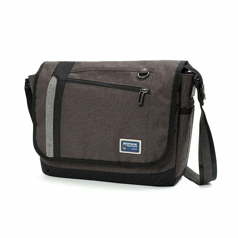 MOUSTACHE メッセンジャーバッグ 杢調ポリ×ヌメ調合皮 MDP-0657