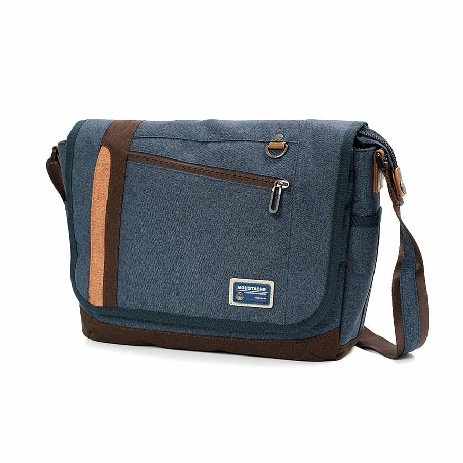 MOUSTACHE メッセンジャーバッグ 杢調ポリ×ヌメ調合皮 MDP-0657