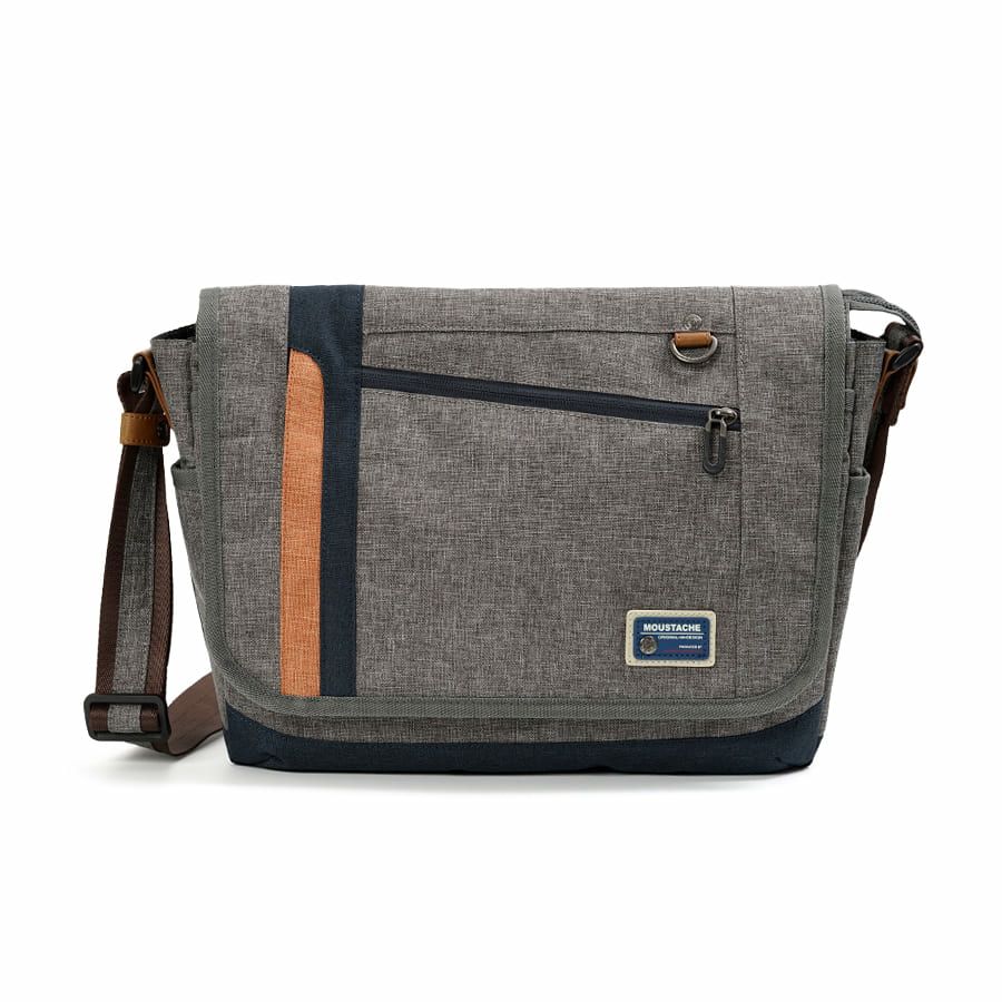 MOUSTACHE メッセンジャーバッグ 杢調ポリ×ヌメ調合皮 MDP-0657