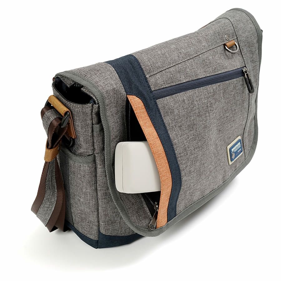 MOUSTACHE メッセンジャーバッグ 杢調ポリ×ヌメ調合皮 MDP-0657