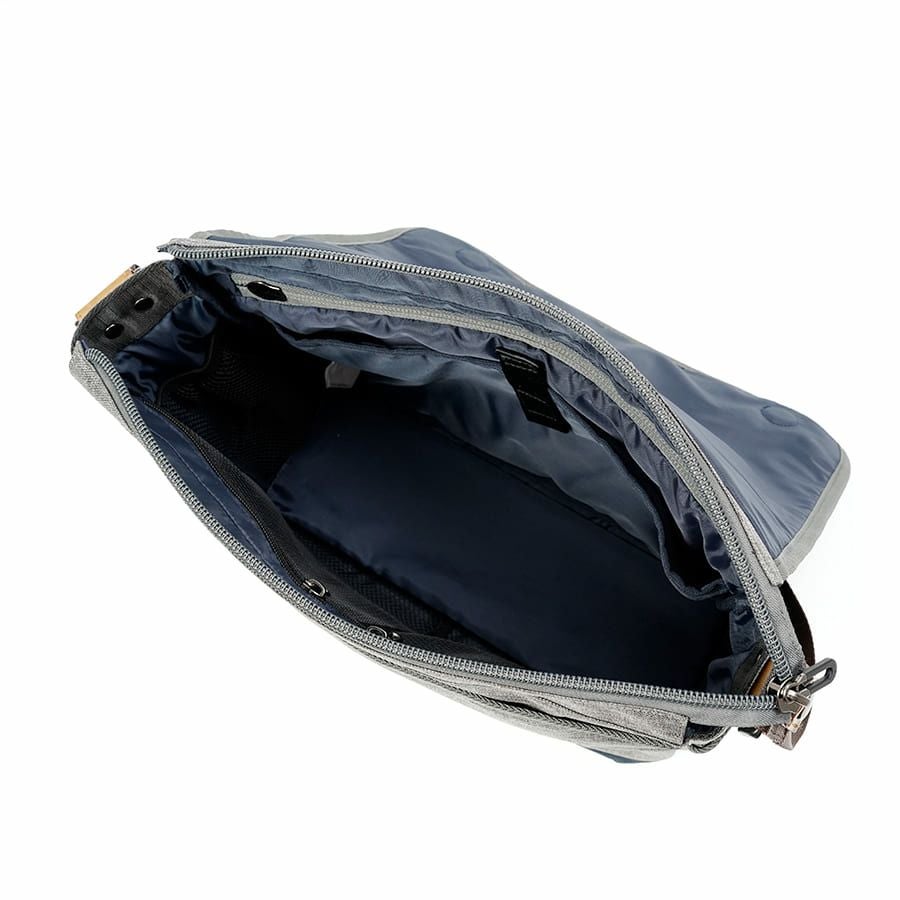 MOUSTACHE メッセンジャーバッグ 杢調ポリ×ヌメ調合皮 MDP-0657