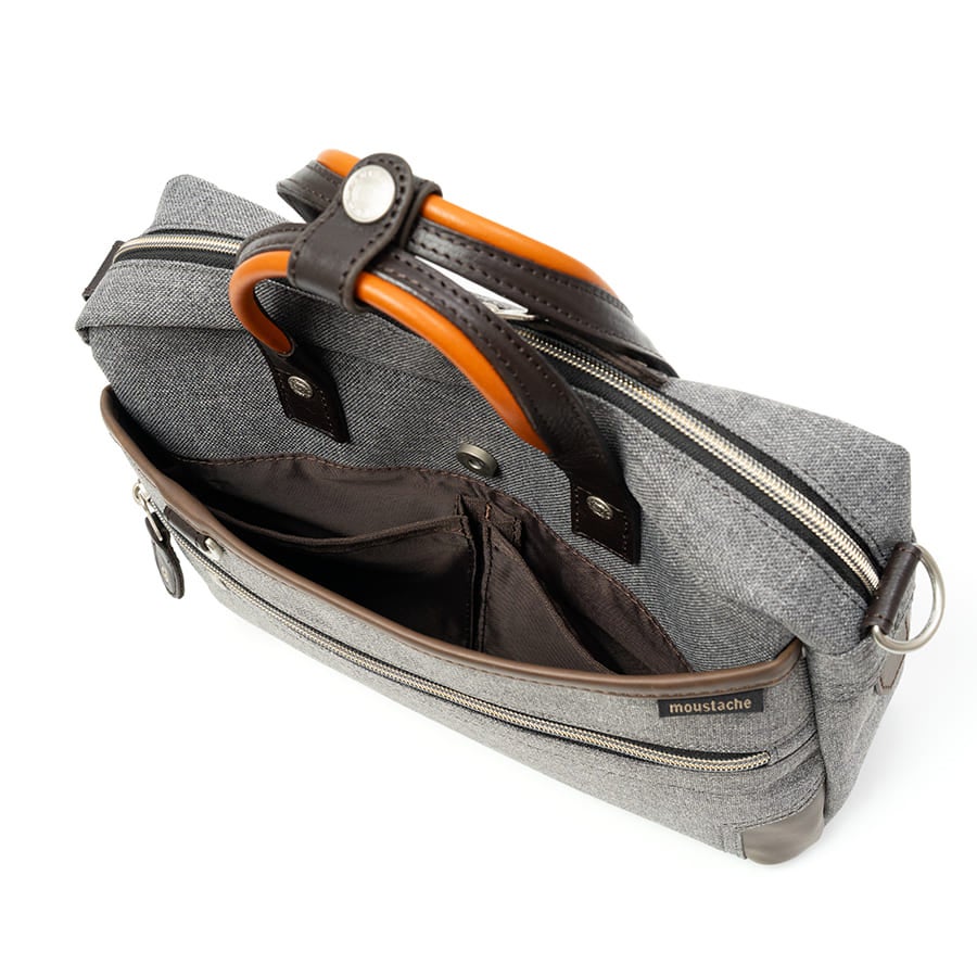 moustache on time 2WAY ショルダーバッグ ミニブリーフ ポリエステル×牛革×合皮 JPF-2176