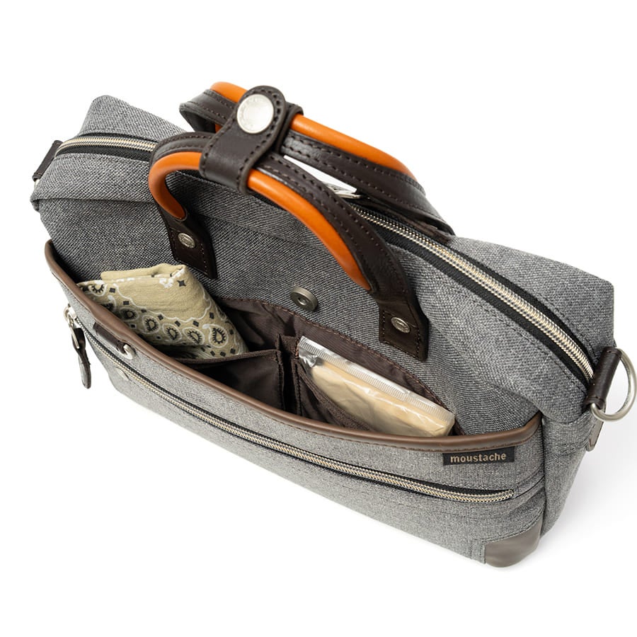 moustache on time 2WAY ショルダーバッグ ミニブリーフ ポリエステル×牛革×合皮 JPF-2176