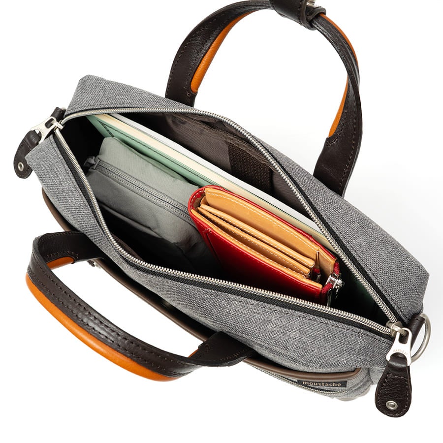 moustache on time 2WAY ショルダーバッグ ミニブリーフ ポリエステル×牛革×合皮 JPF-2176