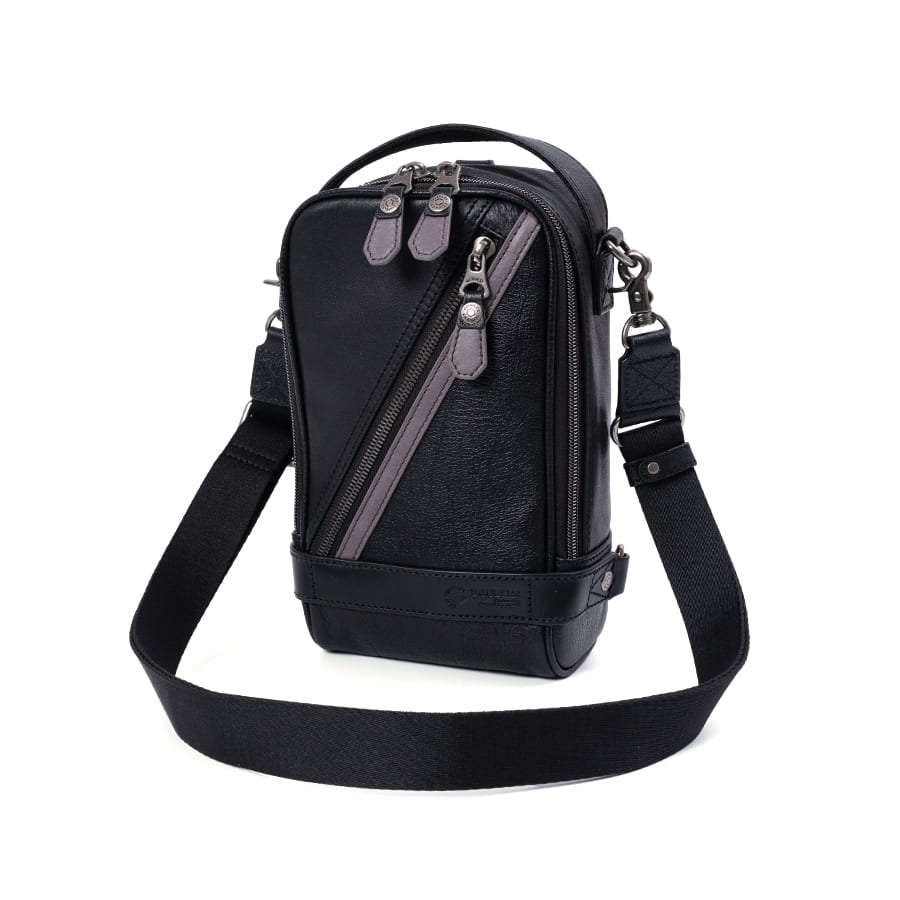 DOUBLES 3WAY レザースリングバッグ（ボディ＆ショルダー） 牛革×イタリアン牛革 KIM-1455