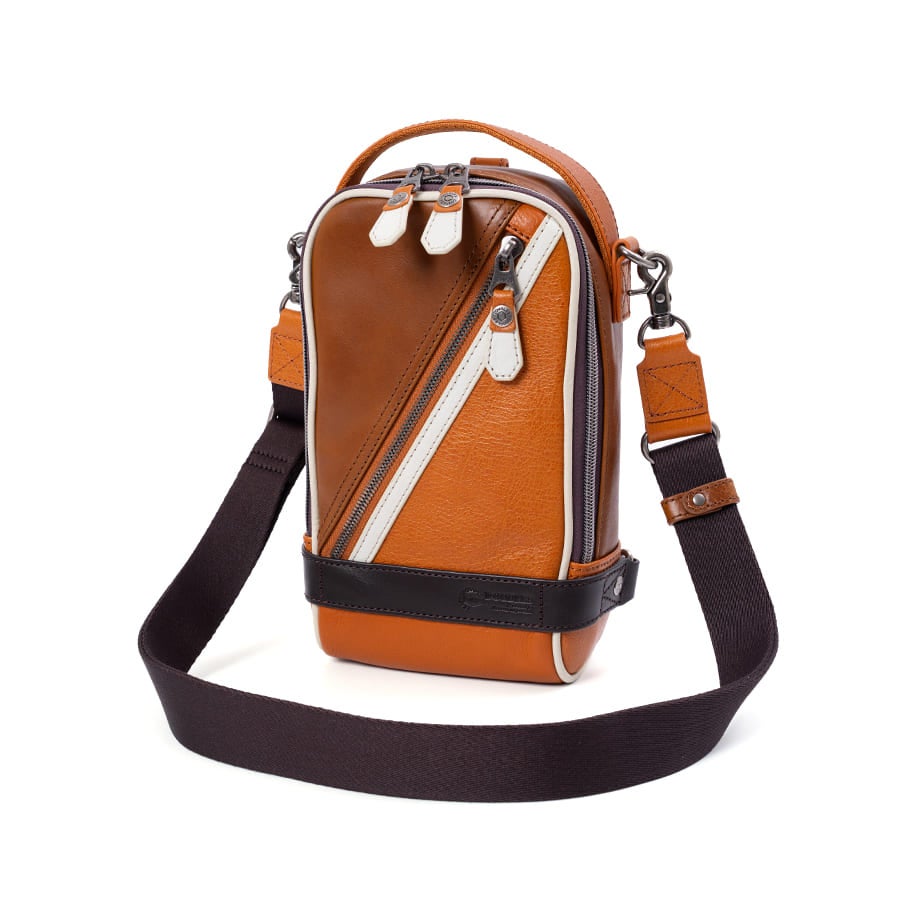 DOUBLES 3WAY レザースリングバッグ（ボディ＆ショルダー） 牛革×イタリアン牛革 KIM-1455