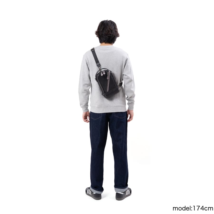 DOUBLES 3WAY レザースリングバッグ（ボディ＆ショルダー） 牛革×イタリアン牛革 KIM-1455