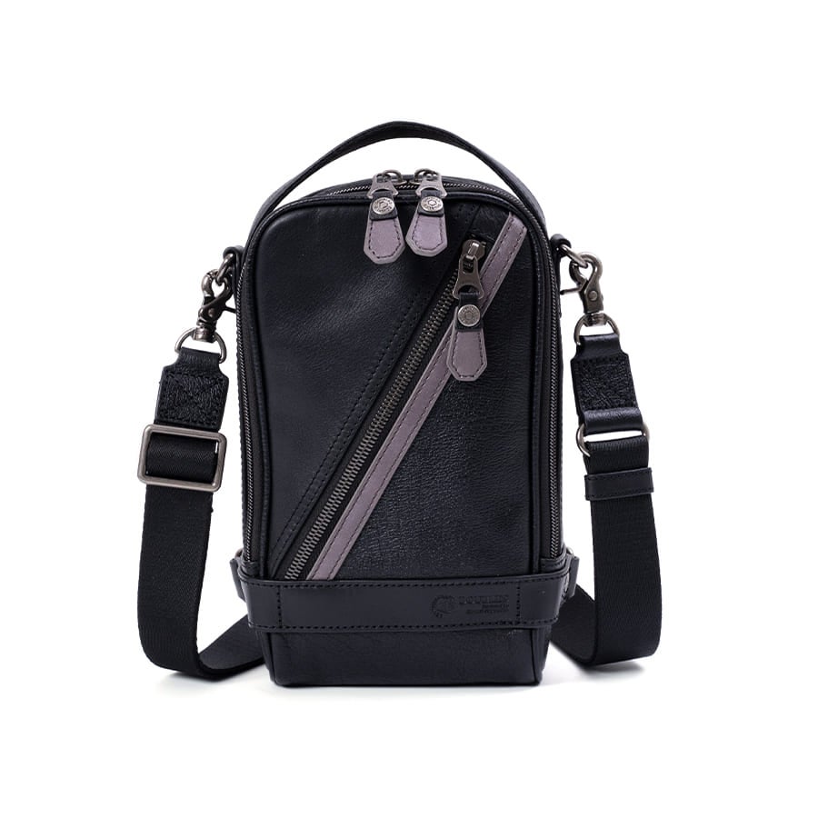 DOUBLES 3WAY レザースリングバッグ（ボディ＆ショルダー） 牛革×イタリアン牛革 KIM-1455