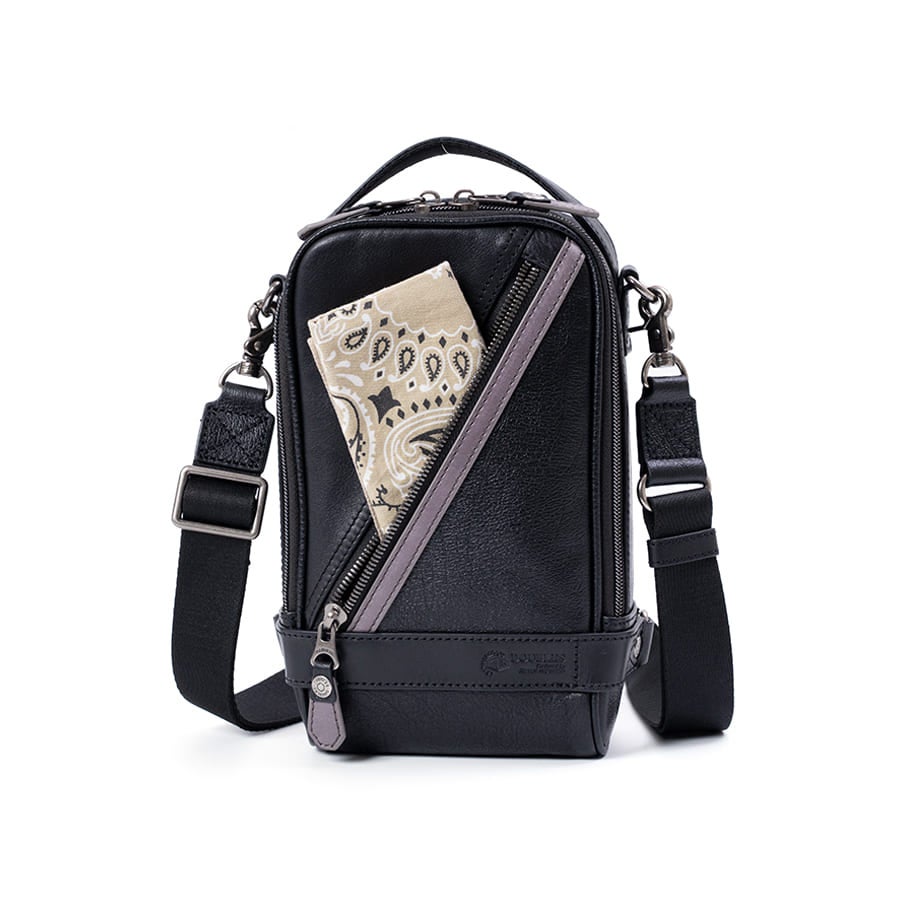 DOUBLES 3WAY レザースリングバッグ（ボディ＆ショルダー） 牛革×イタリアン牛革 KIM-1455