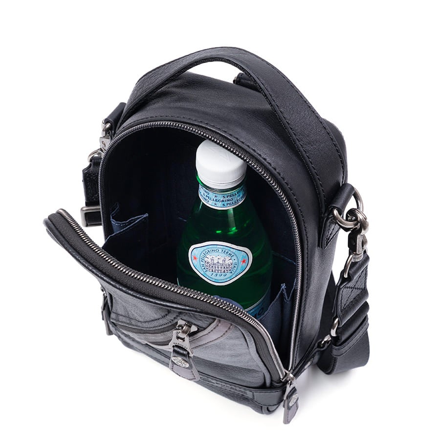 DOUBLES 3WAY レザースリングバッグ（ボディ＆ショルダー） 牛革×イタリアン牛革 KIM-1455