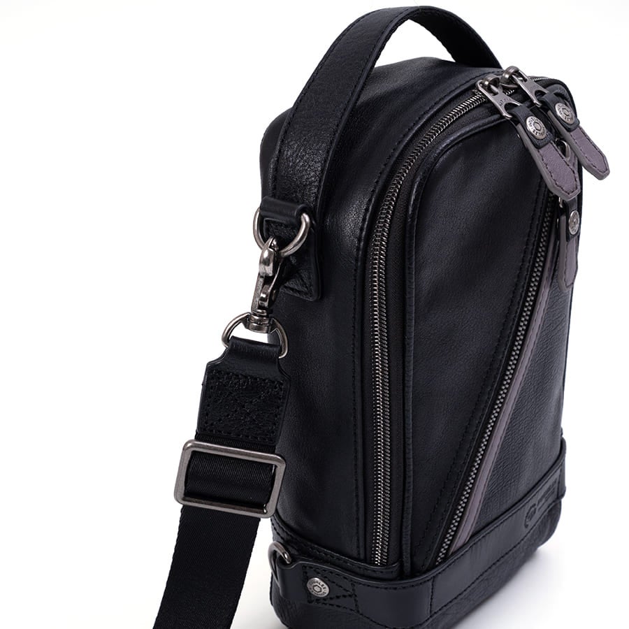 DOUBLES 3WAY レザースリングバッグ（ボディ＆ショルダー） 牛革×イタリアン牛革 KIM-1455