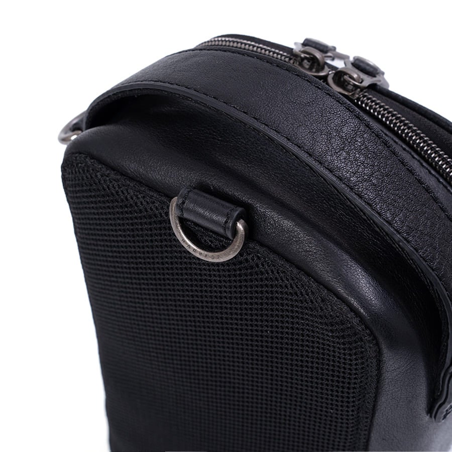 DOUBLES 3WAY レザースリングバッグ（ボディ＆ショルダー） 牛革×イタリアン牛革 KIM-1455