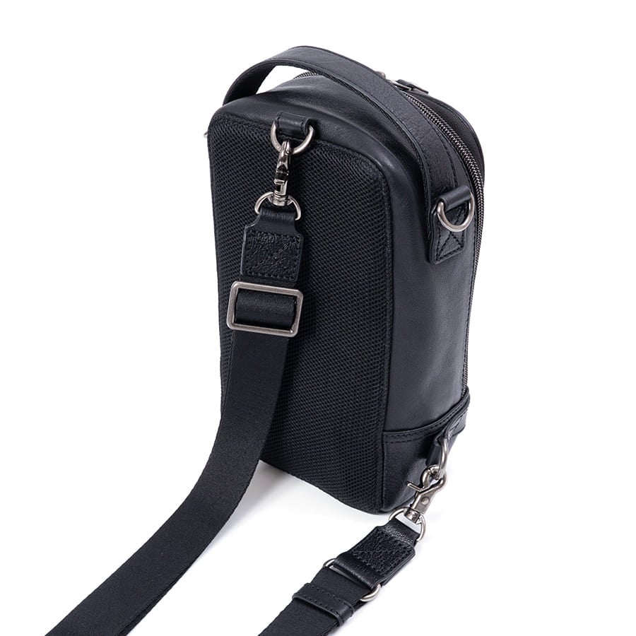 DOUBLES 3WAY レザースリングバッグ（ボディ＆ショルダー） 牛革×イタリアン牛革 KIM-1455