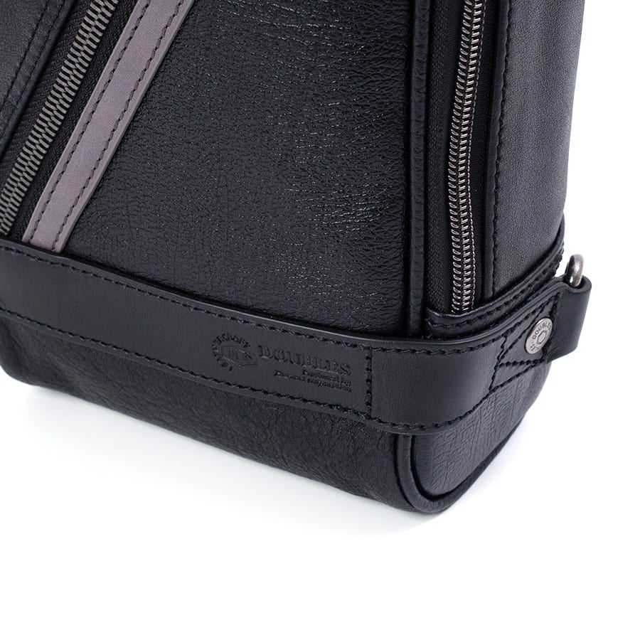 DOUBLES 3WAY レザースリングバッグ（ボディ＆ショルダー） 牛革×イタリアン牛革 KIM-1455