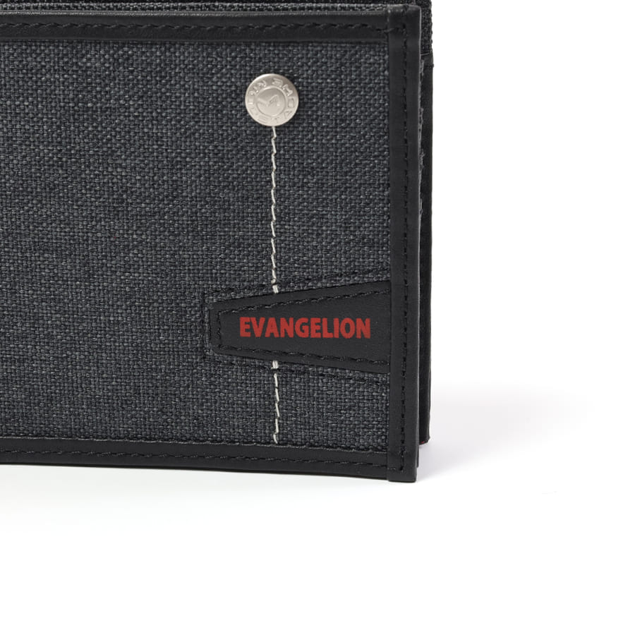 エヴァンゲリオンコラボ】 【数量限定】 MOUSTACHE 二つ折り財布 杢調ポリエステル×牛革 NDH-1852