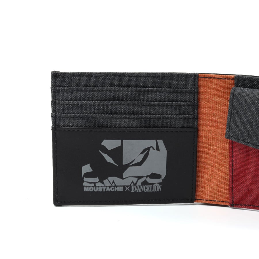 エヴァンゲリオンコラボ】 【数量限定】 MOUSTACHE 二つ折り財布 杢調ポリエステル×牛革 NDH-1852