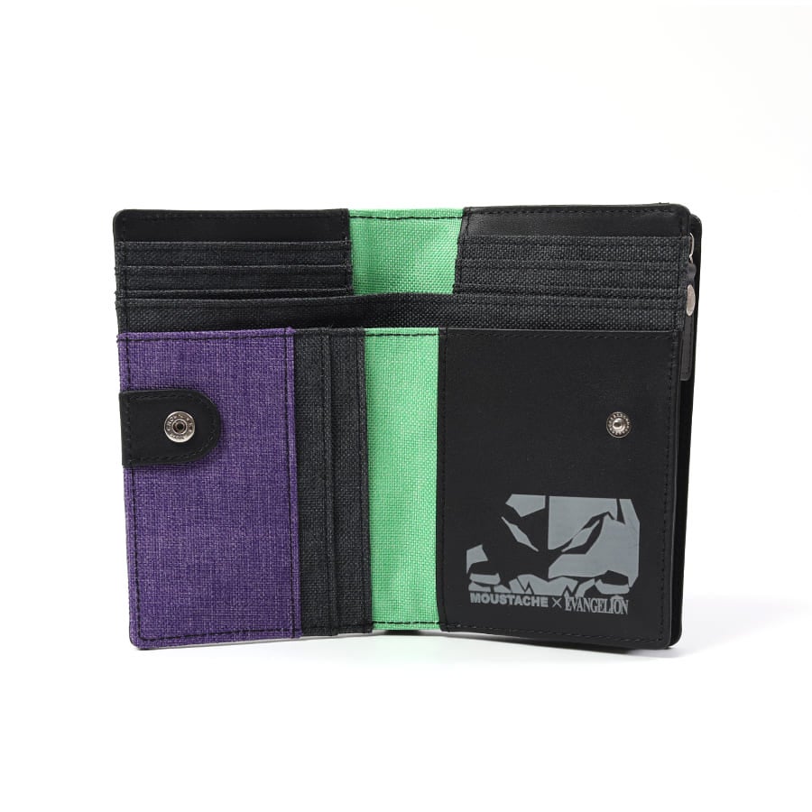 【エヴァンゲリオンコラボ】 【数量限定】 MOUSTACHE ミドルウォレット 杢調ポリエステル×牛革 NDH-1853