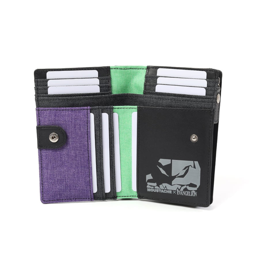 【エヴァンゲリオンコラボ】 【数量限定】 MOUSTACHE ミドルウォレット 杢調ポリエステル×牛革 NDH-1853
