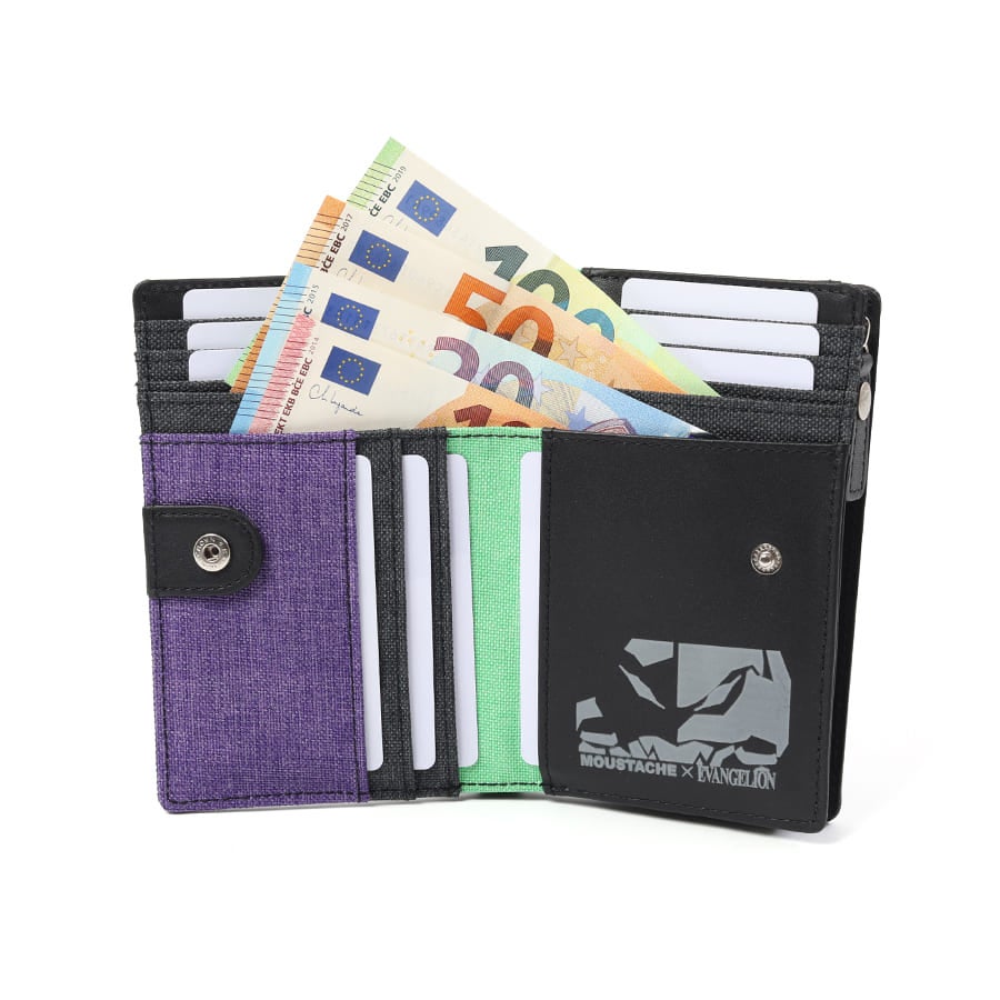 【エヴァンゲリオンコラボ】 【数量限定】 MOUSTACHE ミドルウォレット 杢調ポリエステル×牛革 NDH-1853