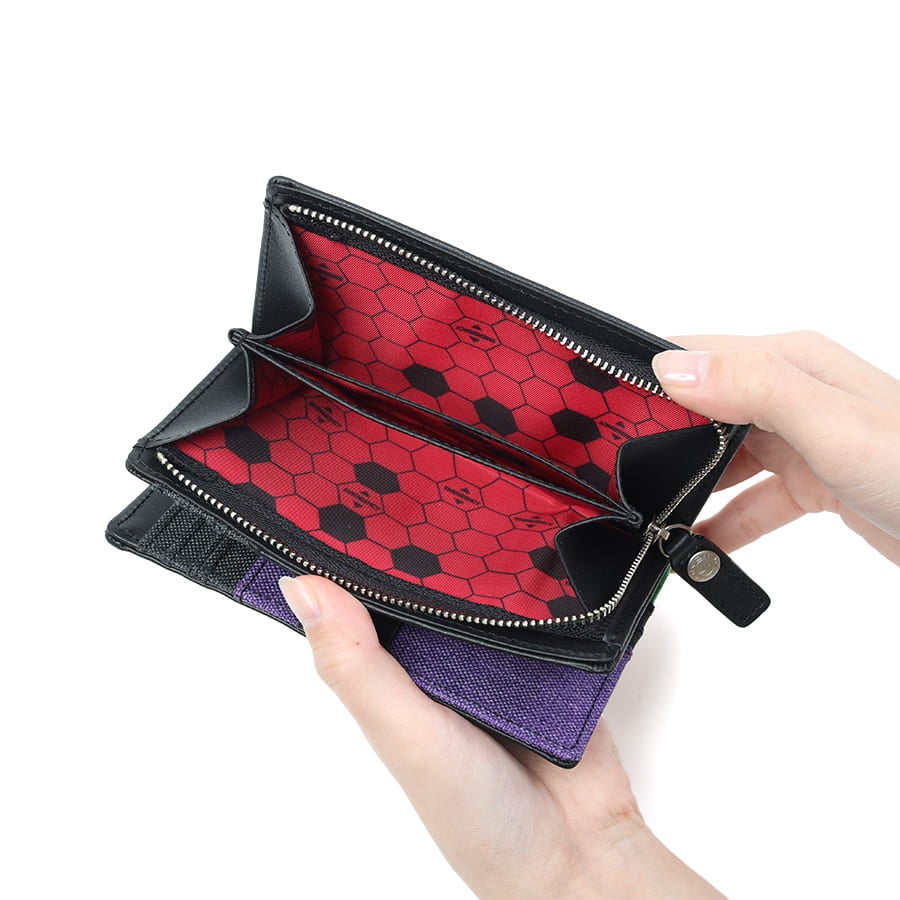 【エヴァンゲリオンコラボ】 【数量限定】 MOUSTACHE ミドルウォレット 杢調ポリエステル×牛革 NDH-1853