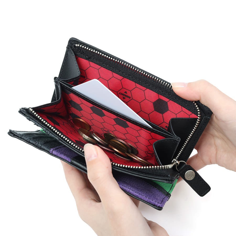 【エヴァンゲリオンコラボ】 【数量限定】 MOUSTACHE ミドルウォレット 杢調ポリエステル×牛革 NDH-1853