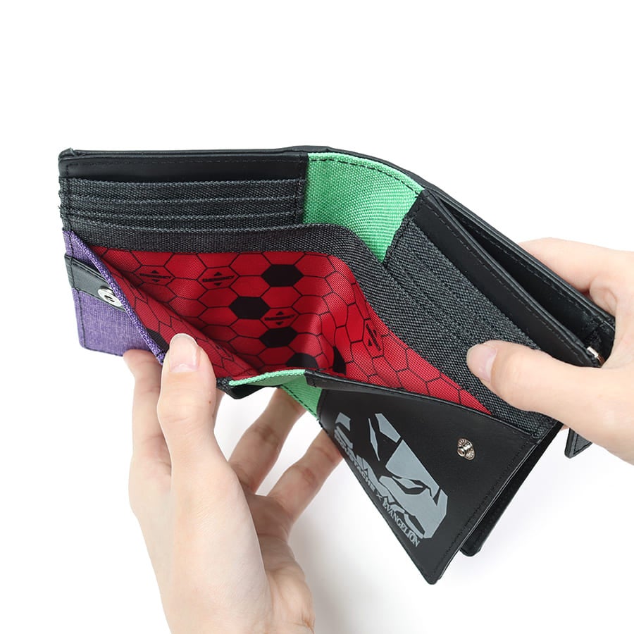 【エヴァンゲリオンコラボ】 【数量限定】 MOUSTACHE ミドルウォレット 杢調ポリエステル×牛革 NDH-1853