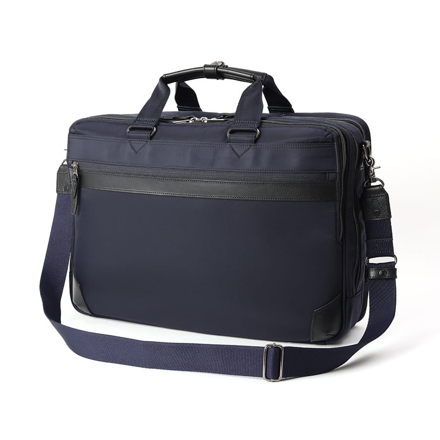 moustache on time 3wayビジネスショルダーリュック 高密度ナイロンツイル×イタリアンヌメ牛革 BNO-2872