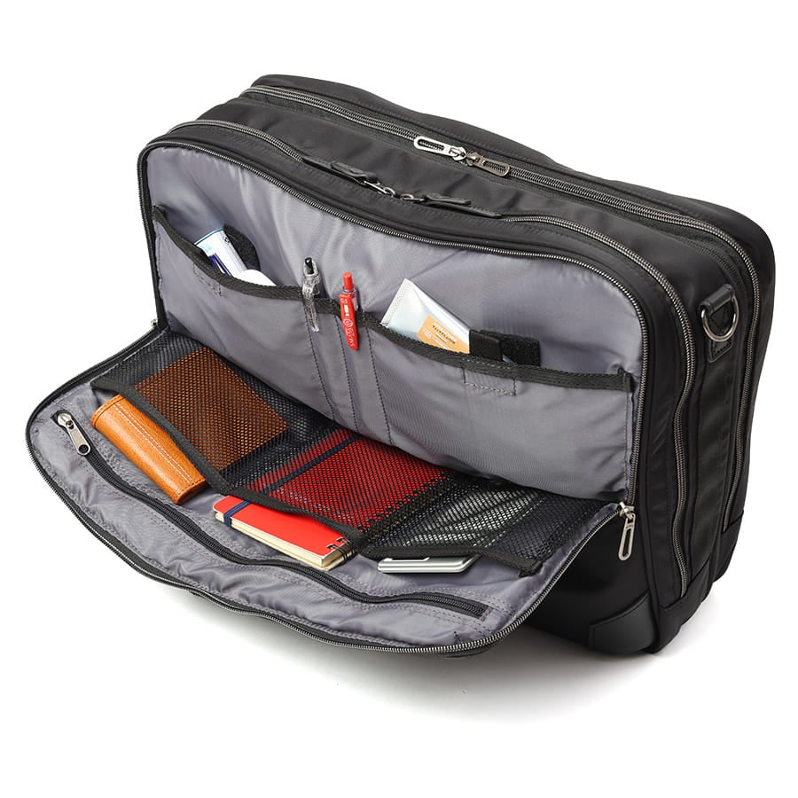 moustache on time 3wayビジネスショルダーリュック 高密度ナイロンツイル×イタリアンヌメ牛革 BNO-2872