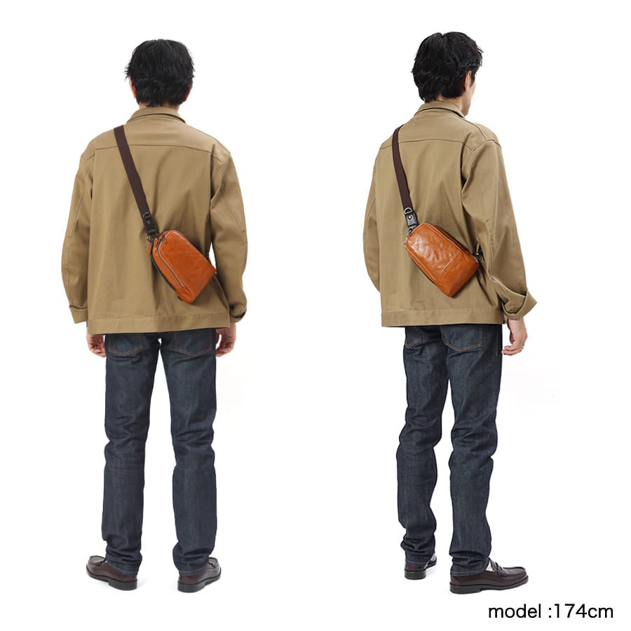 DOUBLES ミニボディバッグ 牛革（アイロン加工) KLM-7710