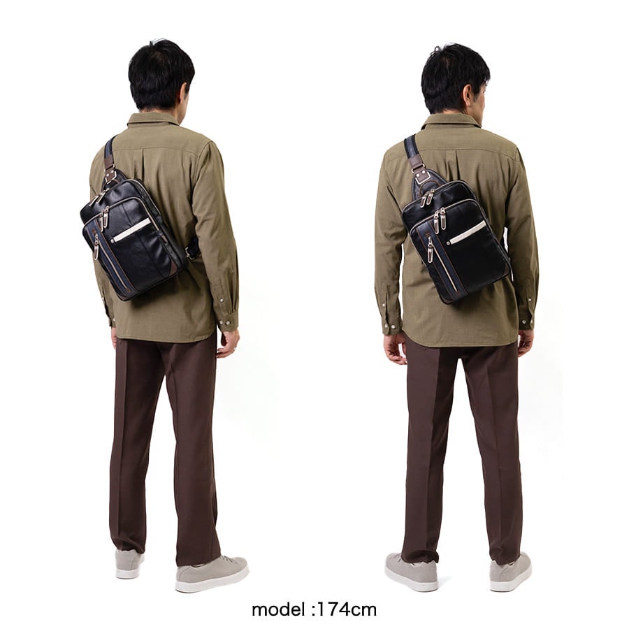 【WEB限定色】 MOUSTACHE ボディバッグ A4 合皮 YVQ-5998N