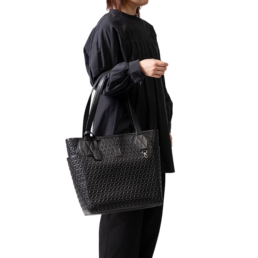 ESPECIAL トートバッグ トライアングル型押し牛革×イタリアン牛革 KSN-8022