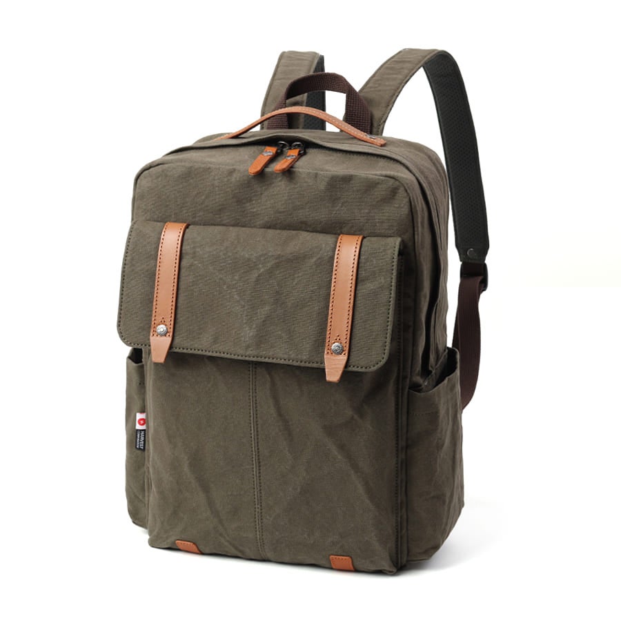 DOUBLES リュックサック 国産10号帆布×イタリアンレザー A4対応 13インチPC収納 BQZ-7439