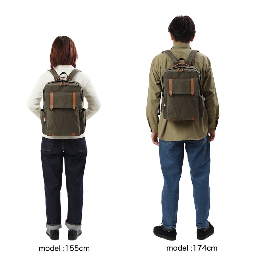 DOUBLES リュックサック 国産10号帆布×イタリアンレザー A4対応 13インチPC収納 BQZ-7439