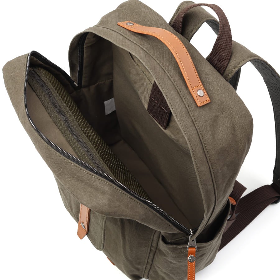 DOUBLES リュックサック 国産10号帆布×イタリアンレザー A4対応 13インチPC収納 BQZ-7439