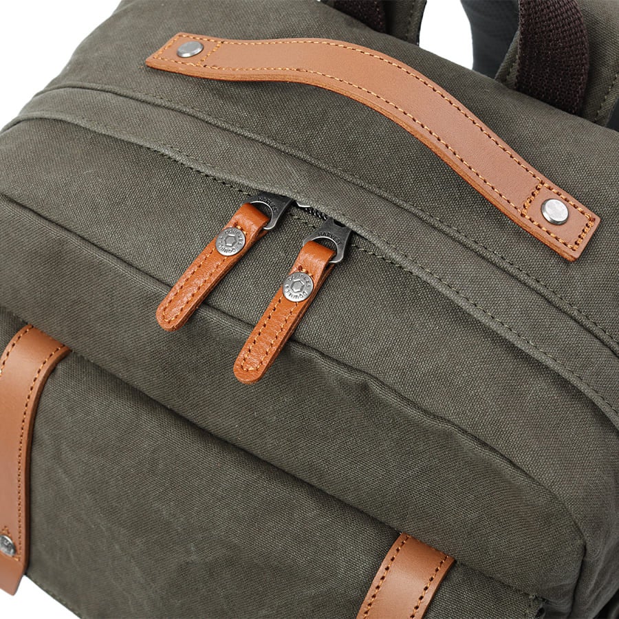 DOUBLES リュックサック 国産10号帆布×イタリアンレザー A4対応 13インチPC収納 BQZ-7439